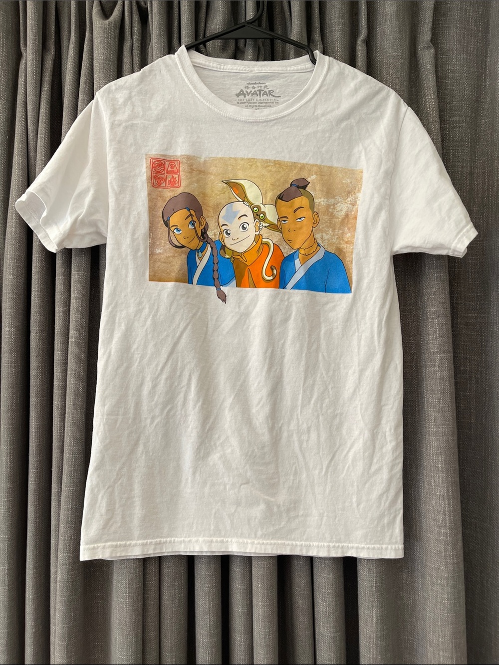 White Avatar-Inspired Graphic Tee -100% Cotton Men's Casual Shirt